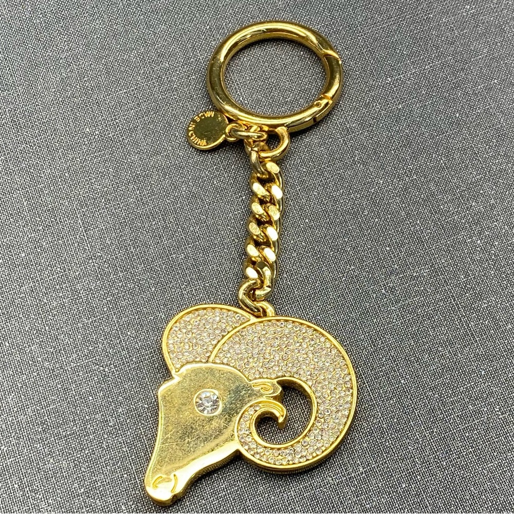 Michael KORS Aeries Ram Gold / Crystal Rams Head Zodiac KeyChain